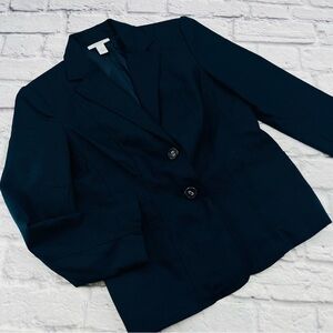 Dressbarn Blazer Size 6 Dark Blue 2 Button Office Career